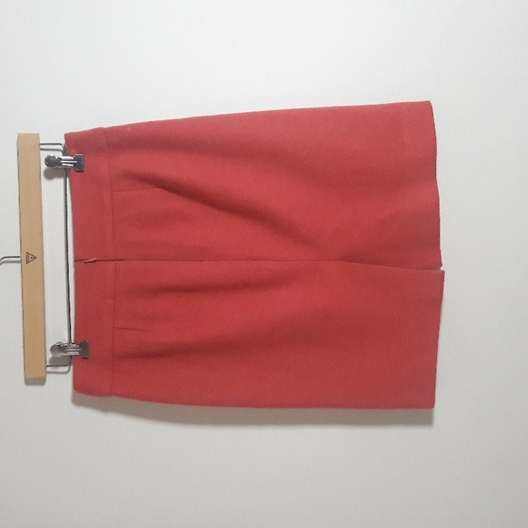 J. Crew Factory wool viscose blend lined  midi coral color skirt size 4 - Picture 2 of 10